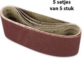 Schuurband - set van 25 schuurbanden - 75x457 mm - schuurpapier korrel 40 60 80 120 en 180