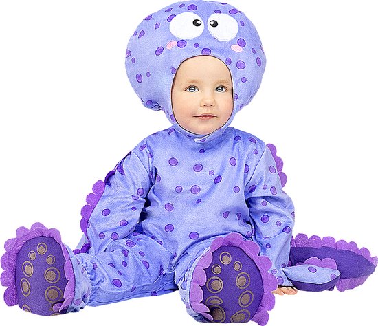 FUNIDELIA Octopus kostuum voor baby - 6-12 mnd (69-80 cm) - Paars