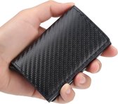 Pasjeshouder - Pasjeshouder mannen - Pasjeshouder vrouwen - Zwart - Kaarthouder - Leer- Aluminium - creditcard houder- Leather - cardholder -anti-skim - RFID protected - 2021 model