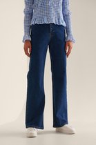 NA-KD Straight Leg High Waist Dames Jeans - Maat EU 38