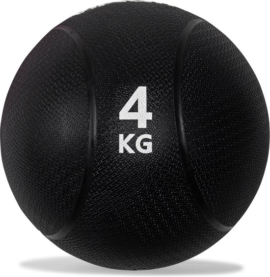 Foto: Virtufit medicijnbal medicine ball rubber 4kg zwart gewichtsbal krachtbal trainingsbal wall ball medicijn bal krachttraining functionele training