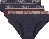 Emporio Armani Monogram 3P Brief Mannen Onderbroek - Marine/Cofffee/Marine - Maat XXL