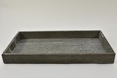 Oneiro’s Luxe Dienblad AVO- 40x20x4 cm - woondecoratie - metaal - zwart - hout - woonaccessoires - dienbladen – tafelaccessoires – serveerbladen – presenteerbladen