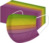 50 Stuks - Ombre wegwerp mondkapje - Kleurrijk - Unisex - Modieus
