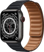 Apple Watch Series 7 - Edition - Space Black Titanium - Zwart - GPS + Cellular - 45 mm - Leather Link-bandje - Zwart - M/L