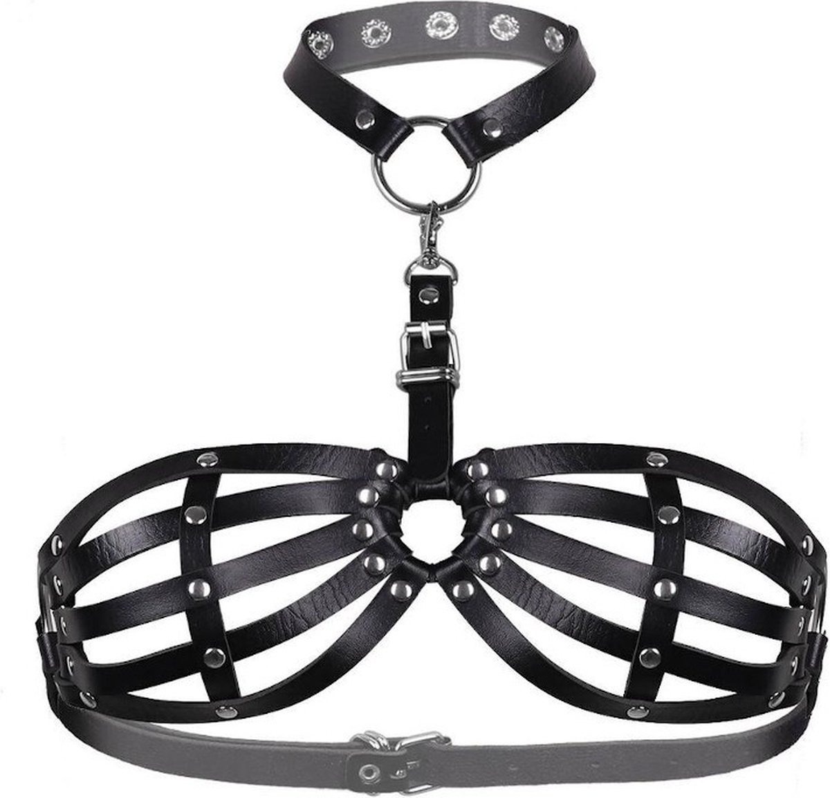 Punk Harnas, leer, gothic borstketting, kraag, riem, lichaamsaccessoires, sieraden voor dames, rave outfit, cosplay, party, disco, Halloween kostuum Punk Harnas, leer, gothic borstketting, kraag, riem, lichaamsaccessoires, sieraden voor dames, rave outfit, cosplay, party, disco, Halloween kostuum