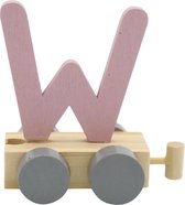 Lettertrein W roze | * totale trein pas vanaf 3, diverse, wagonnetjes bestellen aub