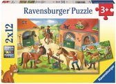 Bol.com Ravensburger Kinderpuzzel Vakantie op de manege 2 x 12 stukjes aanbieding
