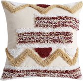 Kussenhoes Bohemian Red - Skye - Kussenhoes - 45x45 cm - Sierkussen - Polyester - Getuft