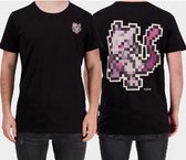 Pokémon Heren Tshirt -XL- Pixel Mewtwo Zwart