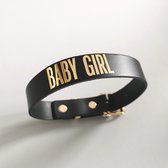 PROVOCATEUR - BDSM Halsband met Tekst "Baby Girl" - Bondage - BDSM Collar - Sexy Halsband - DDLG halsband - leren collar voor vrouwen - sexy cadeau - spannend kado - echt Leer - Zw