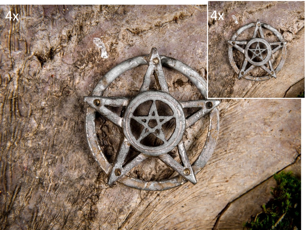 Celtic Tree - Set Placemats en Onderzetters - Pentagram op Stam - Natuur - Boom - Bruin - Zilver - Mystiek - Wicca - Hekserij - Tafel - Tafeldecoratie - Eten - Placemat - Onderzetter