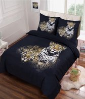 Dekbedovertrek Leopard - Eenpersoons-140x200/220cm+ 1 kussensloop 60x70cm - Luipaard - Zwart