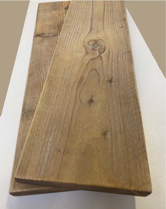 Afbeelding van Steigerhouten plank - Gebruikt hout - 100x19,5x3 cm - Geschuurd - kant en klaar - licht hout