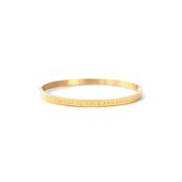 Musthaves-Bangle met tekst I  YOU TO THE  AND BACK- 4 mm-roestvrij staal-goudkleurig