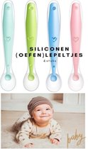 Het blije snoetje - Siliconen baby lepels met soft tip - eetlepel - lepel - lepeltjes - babybestek - babylepel - kinderlepel - kinderbestek - 100% BPA vrij - 4 stuks