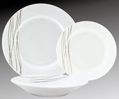 YILTEX - Party – Serviesset / Tafelservies/ Serviesset 6 Persoons / Servies 6 Personen / Serviesset 18 Delig / Serviesset Rond – Porselein