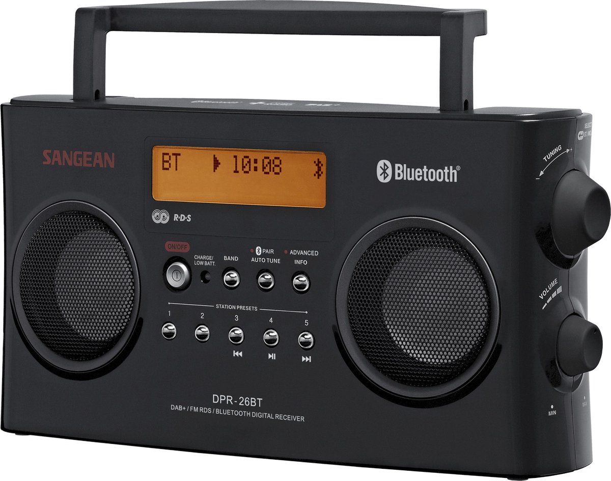 SangeanDPR26 Radio portable avec Bluetooth Radio DAB + et FM