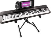 Bol.com Digitale piano - MAX KB6 keyboard piano met o.a. 88 aanslaggevoelige toetsen sustainpedaal mp3 speler etc. + keyboardsta... aanbieding