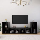 Decoways - Tv-meubelen 4 stuks 72x35x36,5 cm spaanplaat hoogglans zwart