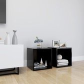 Decoways - Tv-meubelen 2 stuks 37x35x37 cm spaanplaat zwart