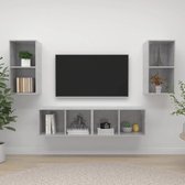 Decoways - Tv-wandmeubelen 4 stuks spaanplaat betongrijs