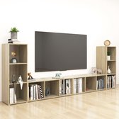 Decoways - Tv-meubelen 4 stuks 107x35x37 cm spaanplaat sonoma eikenkleurig