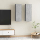 Decoways - Tv-meubelen 2 stuks 30,5x30x90 cm spaanplaat betongrijs