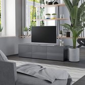 Decoways - Tv-meubel 120x34x30 cm spaanplaat hoogglans grijs