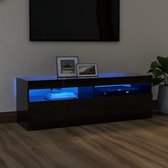 Decoways - Tv-meubel met LED-verlichting 120x35x40 cm hoogglans zwart