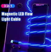 GeoLed ® Oplaadkabel | Oplader iphone | Oplader Samsung | usb c kabel | lightning usb kabel | micro usb kabel | 3 in 1 kabel | Magnetisch | RGB Verlichting