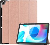 Case2go - Tablet Hoes geschikt voor Realme Pad - 10.4 inch - Tri-Fold Book Case - Auto Wake functie - Rose Goud