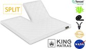 King - Stone - Split - Topper - Matras - Visco - Nasa - Splittopper - Tencel - Bamboe - 150 x 210cm Dikte 12cm