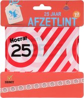 3BMT Afzetlint - Markeerlint Rood Wit - 25 - Verjaardag - 10 meter