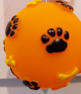 Bal Honden speelgoed Vinyl 8cm Oranje Friendly Pet