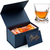 Whiskey Glazen Set van 2 - 300 ml/10 oz Luxe Bourbon Scotch Cognac Irish Whisky Bril Twist Tumblers - Drinkglaswerk Gift Set Box voor Mannen Papa Man Whiskey Lovers Vaderdag Verjaardag