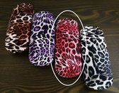 Brillenkoker Hard Case – Luipaard – Rood – 16 x 6 x 4 cm – Brillendoos