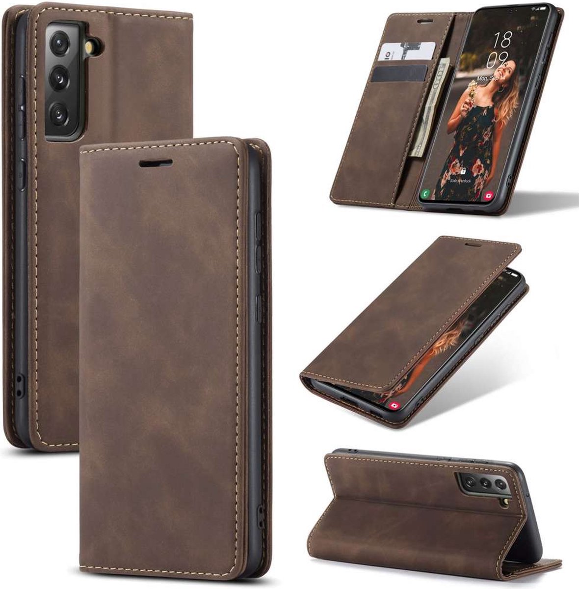 Samsung Galaxy S21 FE Vintage Wallet Case - Bruin