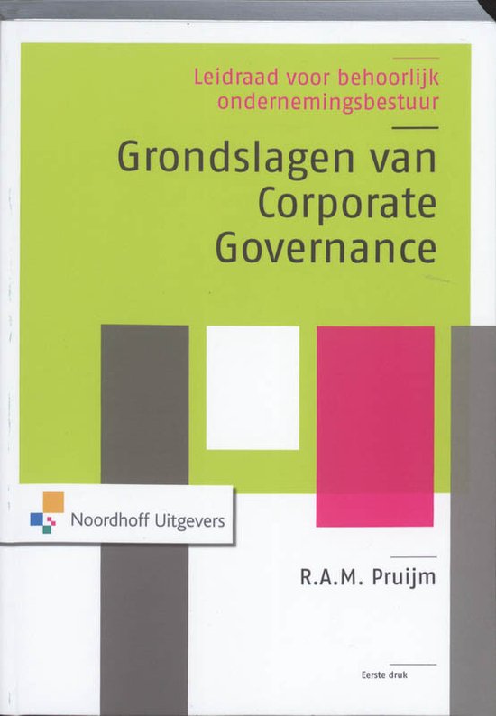 Grondslagen Van Corporate Governance - cover