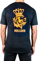 Holland T-Shirt, Voetbal, Heren, Vrouwen, EK, WK, Unisex, Zwart M