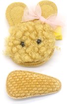 Haaraccessoires Kinderen - Fluffy Konijn - 2 Stuks - Geel