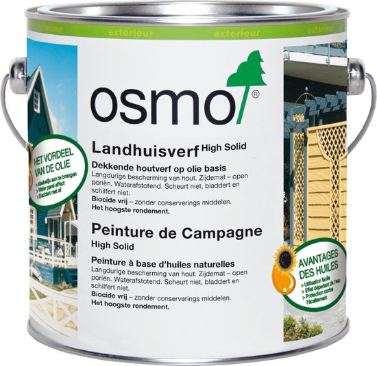 Osmo Landhuisverf 2506 Koningsblauw 2.5 Liter | Koningsblauwe beits voor buiten | Buitenverf Hout | Hout Verf Koningsblauw | Oliebeits | Verfolie