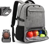 Coolbell CB-8230 grijs - multifunctionele rugzak - laptoptas voor laptop 15 inch - met koelvak - sporttas - balhouder - USB-interface - en hoofdtelefoon-jack - voor werk, school, sport en op 