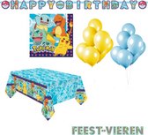Pokemon versiering pakket slinger, ballonnen, tafelkleed en servetten