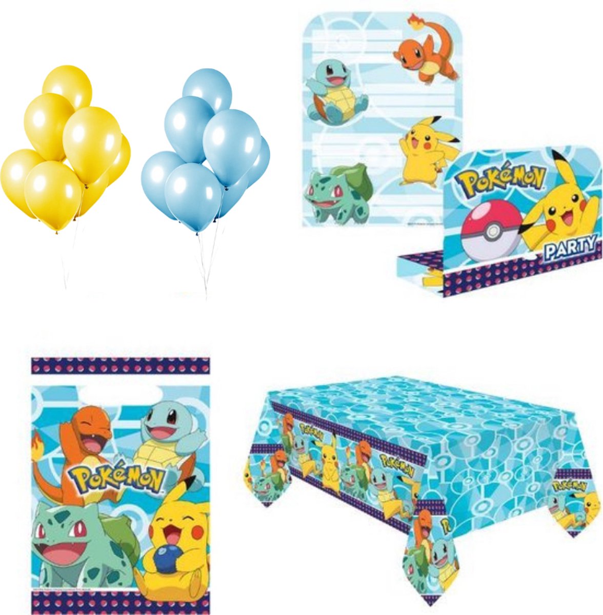 Ensemble de décoration d'anniversaire Pokemon pour enfants, ballon