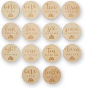 Avery row Milestone baby cards - 15 stuks mijlpaalkaarten in hout - babyshow cadeau