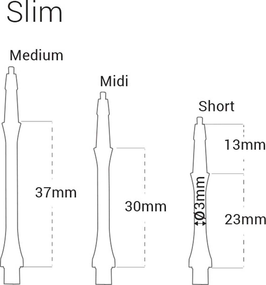 Harrows Clic System Slim Shafts Clear - Dart Shafts Medium