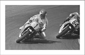 Walljar - Motorraces Zandvoort '77 II - Zwart wit poster met lijst