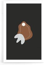 Walljar - Brown Shape - Muurdecoratie - Poster