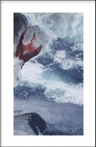 Walljar - Ocean Waves - Muurdecoratie - Poster met lijst